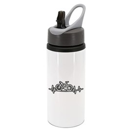 New Spirit Original Heartbeat bike cycling black text water bottle with handle, drinks bottle, drinks cup, biking, biker, cycle