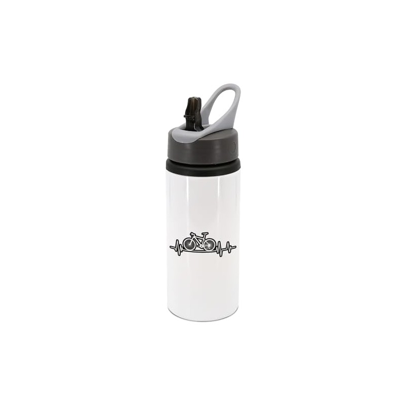 New Spirit Original Heartbeat bike cycling black text water bottle