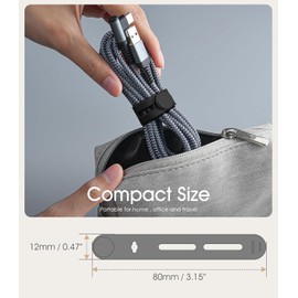 40 bridas reutilizables Nearockle, organizador de cables de silicona ajustable, pequeñas bridas para cables de carga, auriculares, cable de computadora, gestión de cables de escritorio de oficina
