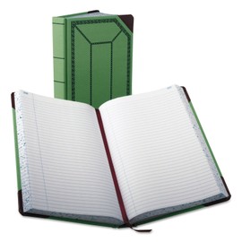 Boorum & Pease 6718500R Record/Account Book, Record Rule, Green/Red, 500 Pages, 12 1/2 x 7 5/8