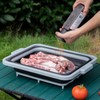 ANJUKE Collapsible BBQ Prep Tub with Lid(2Gal/8L),Foldable Camping Sink with