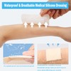 ZD Silicone Foam Dressing with Border Adhesive 4"x4" Waterproof Wound