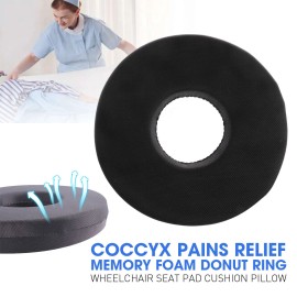 Coccyx Pains Relief Memory Foam Donut Ring Wheelchair Seat Pad Cushion Pillow 0r