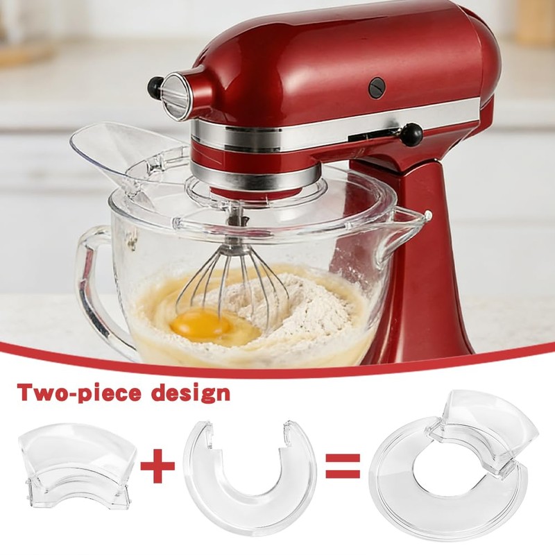 Pouring Shield for Kitchen-Aid 4.5-5 Quart Tilt-Head Stand Mixer, Removable