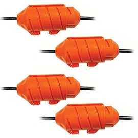 Electriduct Cord Connect Water-Tight Outdoor Lawn Garden Power Extension Housing Cord Lock Protect Holiday Decoration Light Plugs - Orange (4 Pack)