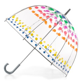 totes Clear Bubble Umbrella with Dome Canopy, Lightweight Design, Wind and Rain Protection, Dots, Adults-51