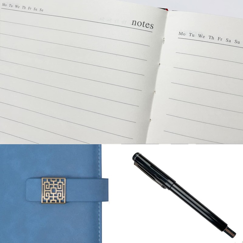 YEZIDE A5 Notebook with Pen 200 Lined Pages Leather Notebook