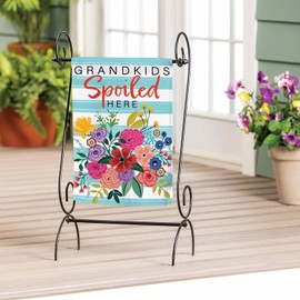 Evergreen Flag Grandkids Spoiled Here Garden Flag 12x18 Double Sided, Welcome Friends & Family Spring Garden Flags For Outside, Indoor Outdoor House Décor for Yards Porch Gardens