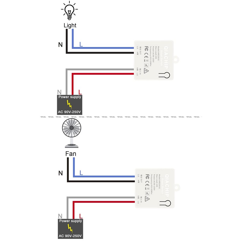 RODOT Wireless Lights Switch Kit, No WiFi Required, No in-Wall