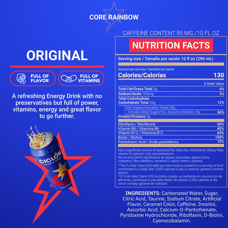 Ciclon Original Energy Drink – 24 Pack, 10 fl oz
