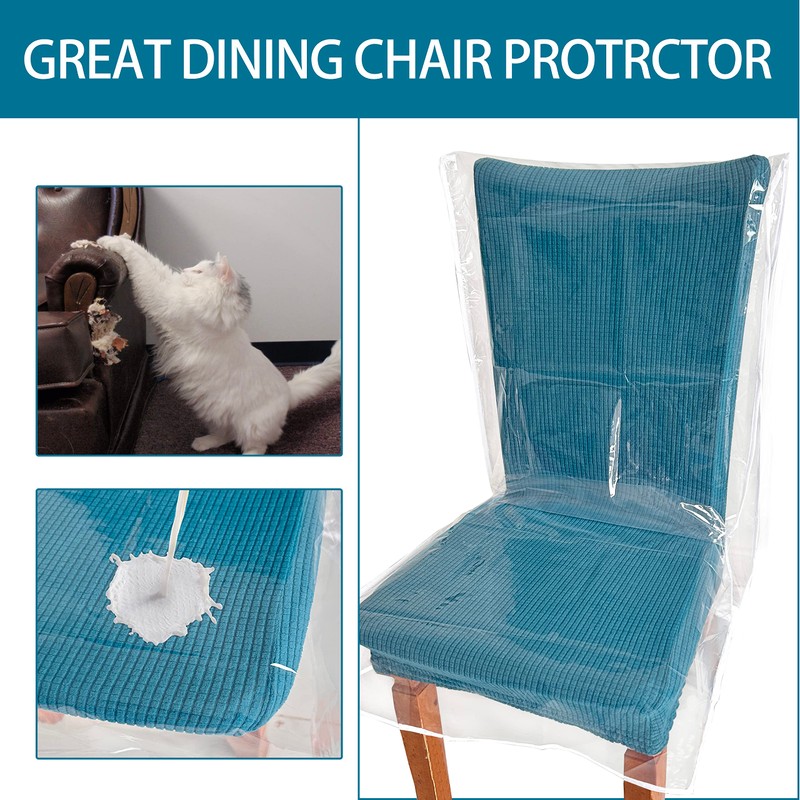 Drihara 2 Pack Plastic Dining Chair Covers (2)