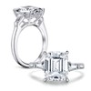AINUOSHI 4 Carat Emerald Cut Ring Baguette 3 Stones Cubic
