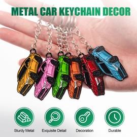 Rislobx Car Keychain for Sedans, Metal Cool Car Models Key Chain Compatible with Mustang Accessories Keychain with Ring (Green)