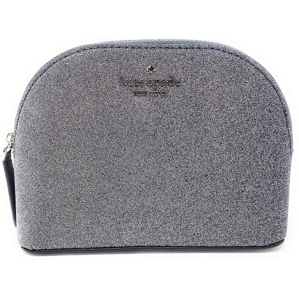Kate Spade New York Small Joeley Glitter Dome Cosmetic Make-Up Travel Bag (Dusk Navy)
