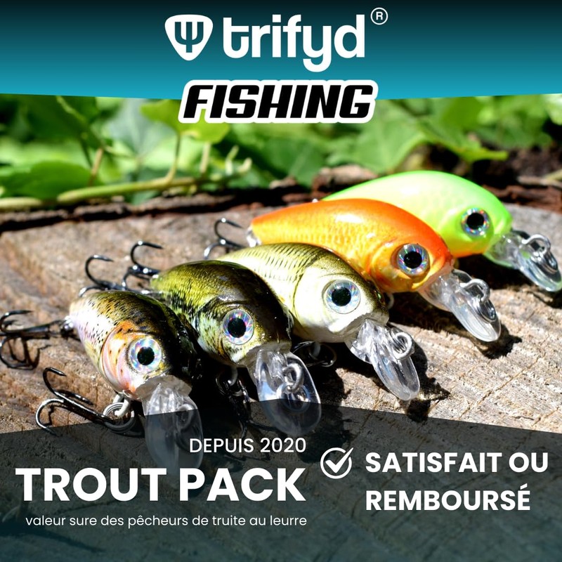trifyd ® Trout Cranckbait 4cm, Pack of 5 fishing lures