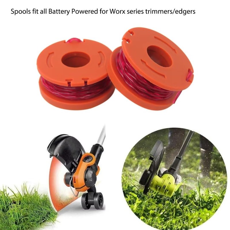 HaeKap 6 Pcs Trimmer Spool Line for Worx WA0010 Replacement