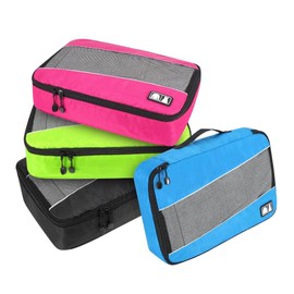 Small Packing Cubes For Travel, SWEDOU 4pcs Small Travel Organiser Bag for Luggage Suitcase Mesh Clothes Space Save Waterproof Handy Storage Travel Pouch -4Color