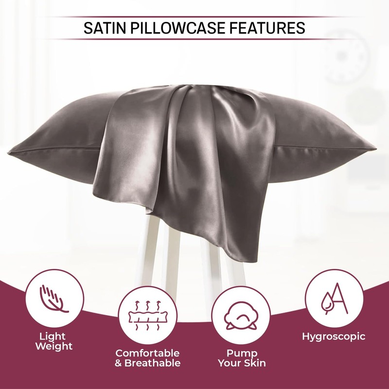 Imperial Rooms Satin Pillowcase 2 Pack – Satin Silk Pillowcases