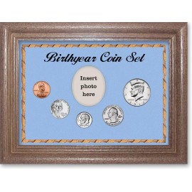 SpecialYearGifts.com Framed Birth Year Coin Gift Set For Boys, 2016 - Dark Oak