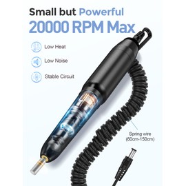 Beloving Electric Nail Drill Professional, Electric Nail File for Acrylic Gel Nails, 20000 RPM Portable Nail Drill Machine Kit for Manicure Pedicure, E file Nail Dremel Tools for Home Use, Balck