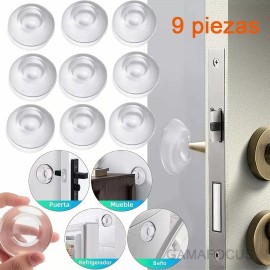 GAMAFOCUS Protector De Pared Tope De Silicona Para Puerta 9 Piezas