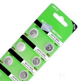 10 pcs AG10 Card 1.5v Alkaline Battery Compatible with 189 389 1166 AG10 D189A G10 G10A GP189 L1131 LR1130 LR54 RW89 SR1130 SR44W V10GA Batteries