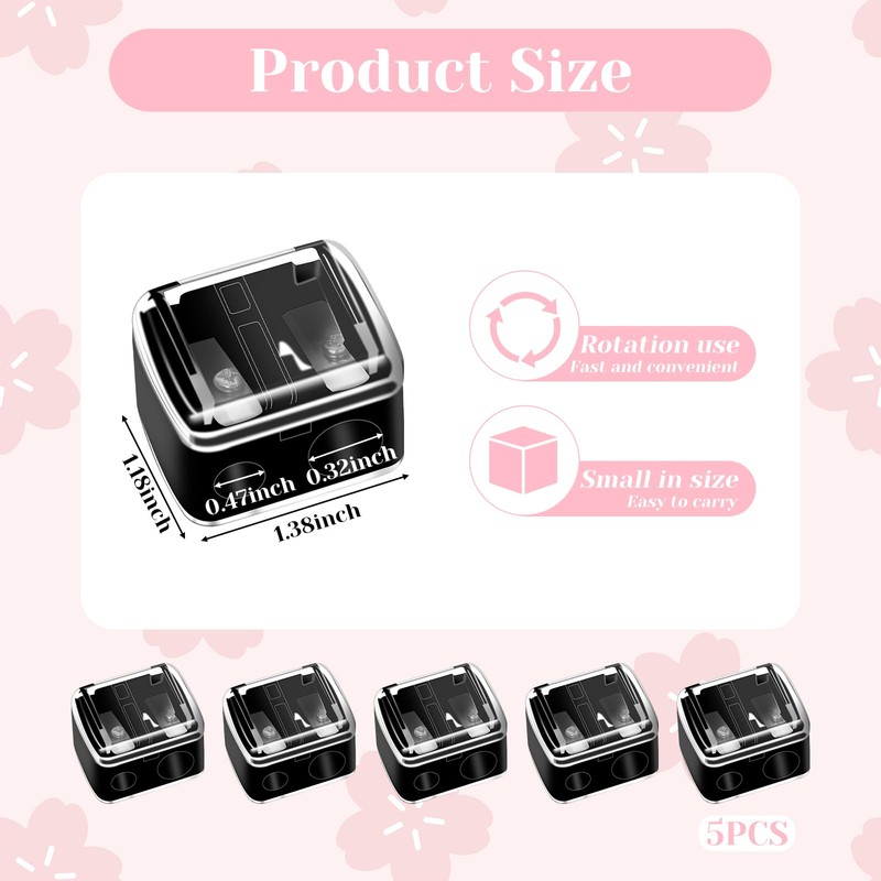 5 Pcs Cosmetic Pencil Sharpener, Eyeliner Sharpener Makeup Sharpener Small