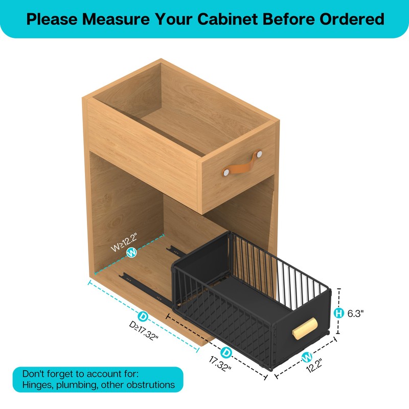 Pull out Cabinet Organizer Fixed with Adhesive Nano Film, Simple