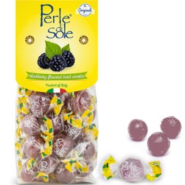 Perle di Sole Blackberry Italian Hard Candy Individually Wrapped - Blackberry Candy with a Tart Fizzy Filling (7.05 oz | 200 g) Single Pack