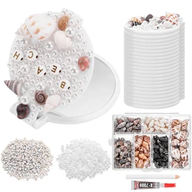 RattanView 24 Set Mermaid Compact Mirrors Craft DIY Kit