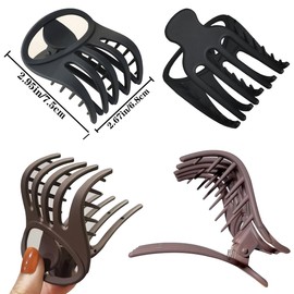 6 PCS Curved Flat Hair Clips 3Inch French Concord Flat Hair Claw Matte Finish Hair Styling Accessories Duck Billed Hair Clips Volume Strong Hold Banana Barrettes Hair Clamps Jaw Clips for Women