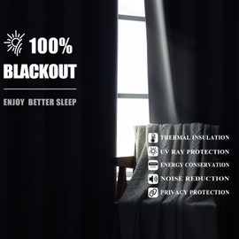 Estelar Textiler 100% Blackout Curtains 72 Inch Long 2 Panels for Living Room, Thermal Insulated Complete Room Darkening Window Curtains for Bedroom,Full Light Blocking Grommet Drapes,52Wx72L, Natural