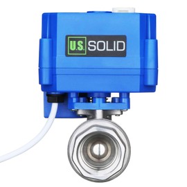 Motorized Ball Valve- 3/4" Stainless Steel Electrical Ball Valve with Manual Function, Full Port, 9-24V AC/DC and 3-wire 1-way Positive Break Setup by U.S. Solid