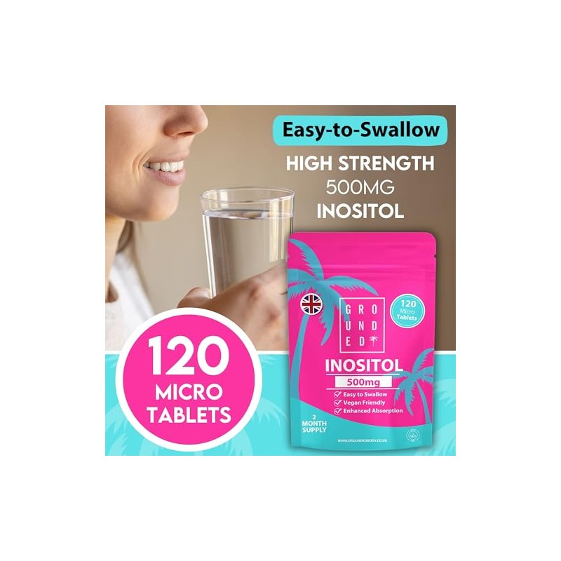 Grounded Inositol 500mg | 120 Micro Tablets | Pure Myo-Inositol