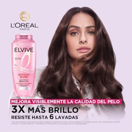 L'Oréal Paris Elvive Champú Glycolic Gloss, con Ácido Glicólico, 370 Ml, 1 unidad