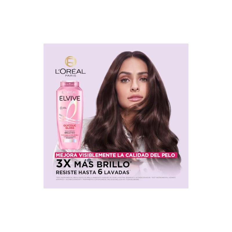 L'Oréal Paris Elvive Champú Glycolic Gloss, con Ácido Glicólico, 370