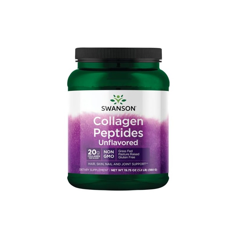 Swanson Collagen Peptides Unflavored 19.75 oz Pwdr