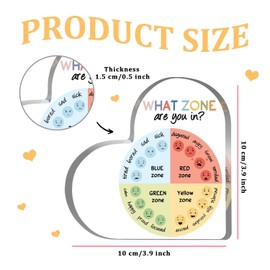 Mental Health Gifts, School Counselor Gifts, Feelings Wheel Therapy Emotions Heart Acrylic Sign, Anxiety Coping Skills Sign, Counseling Office Must Haves Decor, Mental Health Gift for Teens Students