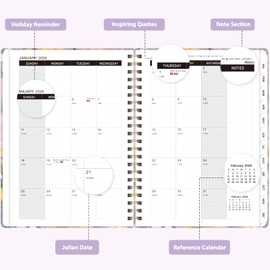 2026 Planner, Weekly and Monthly Calendar Agenda Book, Jan 2026 - Dec 2026, Hardcover Planning Academic Planner for Office School Supplies and Desk Accessories - A5 (6.3'' x 8.5'')