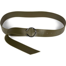 styleBREAKER Women's Plain Waist Belt with Clasp in Horseshoe Shape, Plain Colour, Waist Belt, One Size 03010120, olive