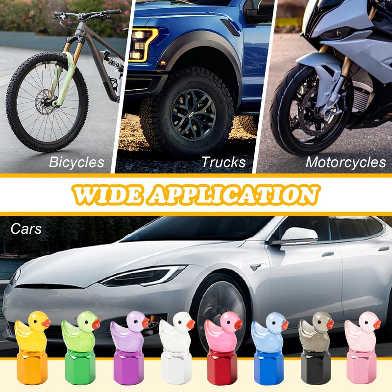 Rislobx 4 Pack Duck Tire Stem Caps, Glow in The
