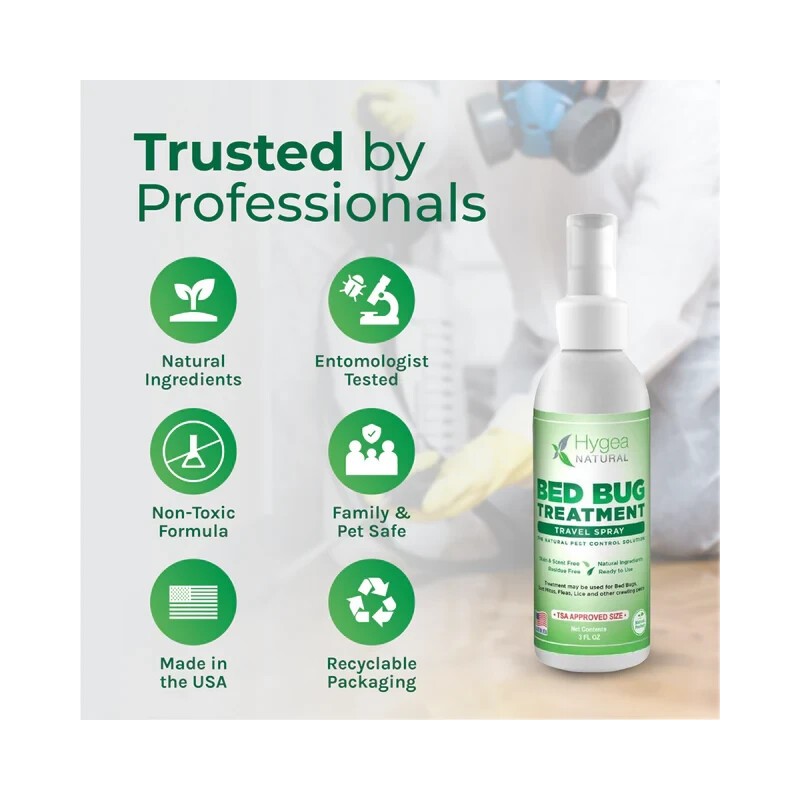 Hygea Extra Strength Bed Bug Travel Spray TSA Approved Non