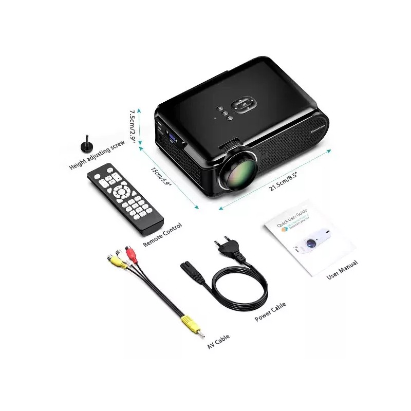 Excelvan BL-90 1000 Lumens 130 Inch Multimedia Portable LCD Projector