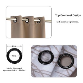 BONZER Mix and Match Curtains - 2 Pieces Branch Print Sheer Curtains and 2 Pieces Blackout Curtains for Bedroom Living Room Grommet Window Drapes, 37x84 Inch/Panel, Taupe, Set of 4 Panels