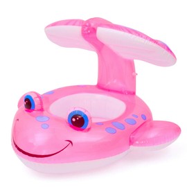 GEMVIE Baby Swimming Ring with Fish Shaped Seat Inflatable Pool Swimming Ring for Kids Girls Age 1-4 Years (Pink)