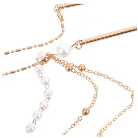 minkissy Pcs Double Chain Tassel Hairpin Chinese Hanfu Hair Stick Sturdy and Stylish Hair Fork for Women