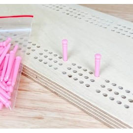 Pack of 50 Plastic Cribbage Pegs, Canadian Made (Light Pink)