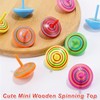 Lectorias Pack of 30 Wooden Spinning Tops for Children, Toy