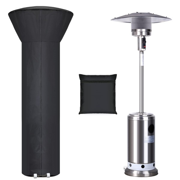 Hualedi Patio Heater Covers with Zipper and Storage Bag,Waterproof,Dustproof,Wind-Resistant,Sunlight-Resistant,Snow-Resistant,Black,89' Height