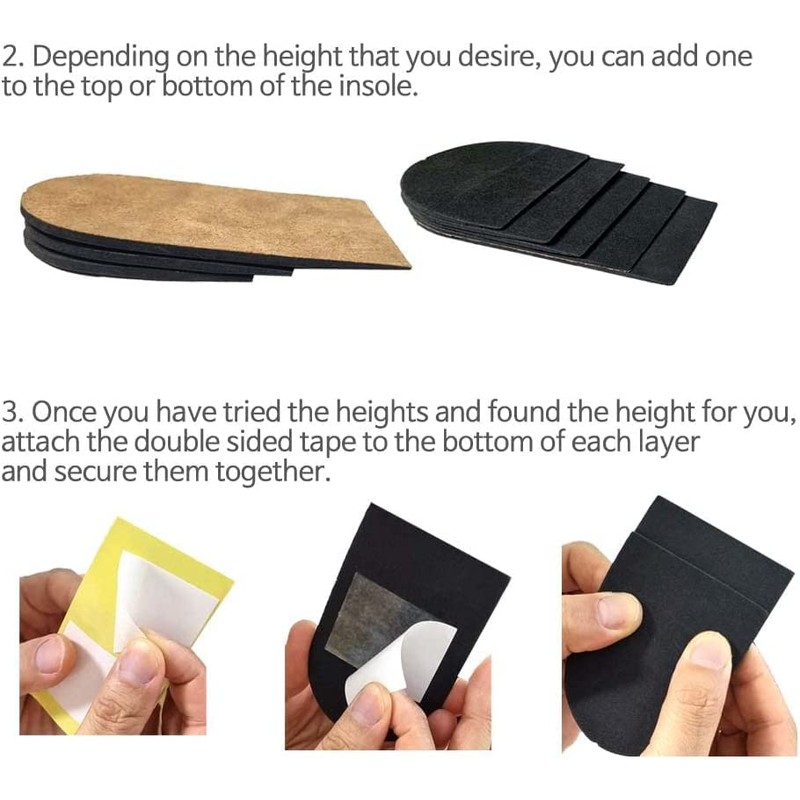 Adjustable Leg Length Discrepancy Heel Lifts Inserts Insoles - Pack